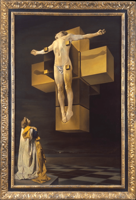 Crucifixion (Corpus Hypercubus) by Salvador Dalí. Courtesy of the Metropolitan Museum of Art. Gift of The Chester Dale Collection, 1955.  http://www.metmuseum.org