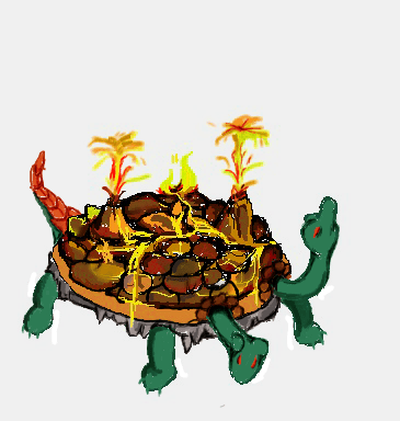 lava land mass turtle