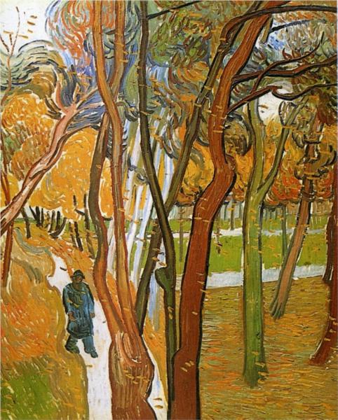 "The Walk-Falling Leaves" by Vincent van Gogh (1889)